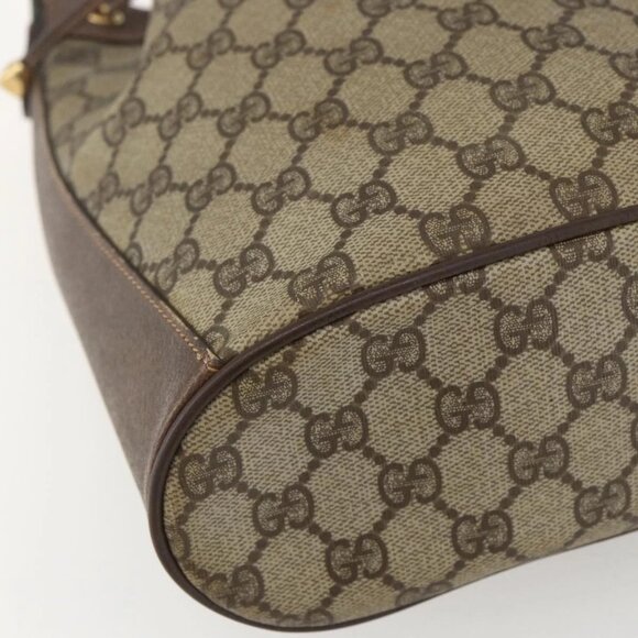 GUCCI GG Supreme Web Sherry Line Bag PVC Beige Gold 41 02 034 Auth BA8181 - Picture 12 of 15